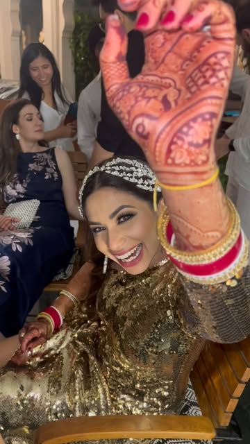Bride celebrating with guests